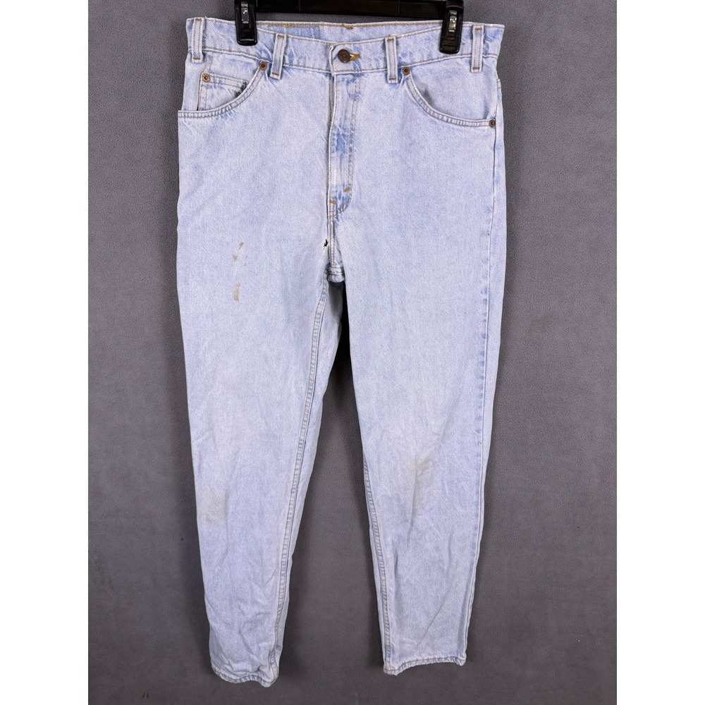 Vintage 90's Levis 550 Mens Jeans 34x32 Light Wash Distressed Made In US Read!